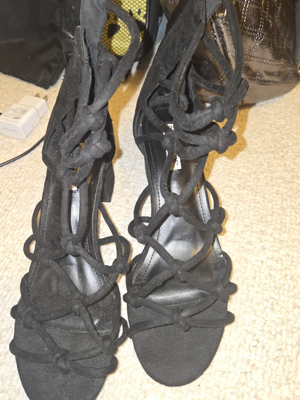 Cape Robbin Black Knotted Lace-Up Heeled Sandals